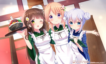 Картинка аниме gochuumon+wa+usagi+desu+ka девочки