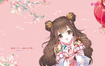 обоя аниме, mini miss, фон, взгляд, девушка