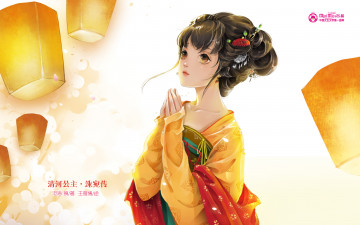 обоя аниме, mini miss, фон, взгляд, девушка