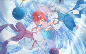 Картинка аниме re +zero+kara+hajimeru+isekai+seikatsu девушка фон взгляд