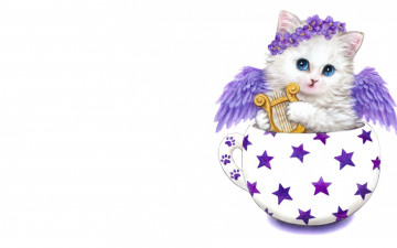 Картинка рисованное животные +коты котёнок