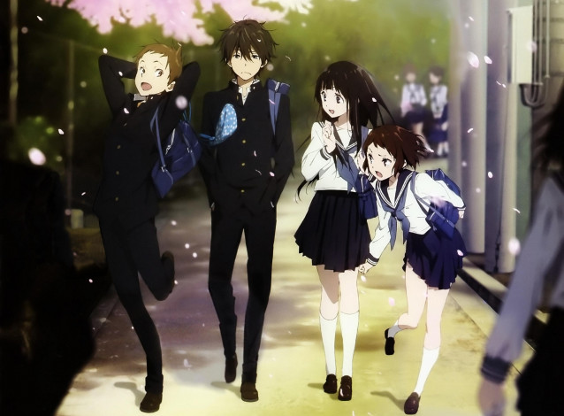 Обои картинки фото аниме, hyouka, школьники