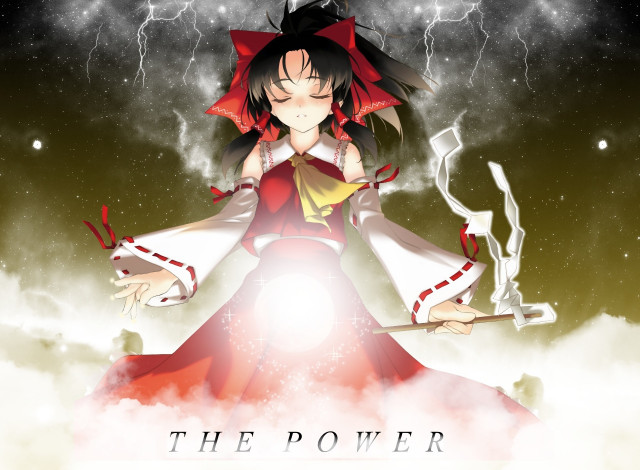 Обои картинки фото аниме, touhou, фон, взгляд, девушка