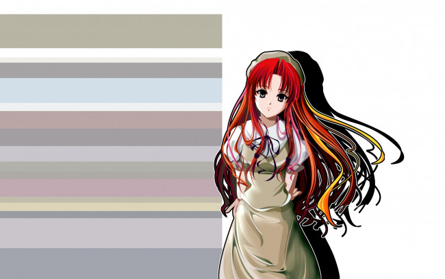 Обои картинки фото аниме, touhou, взгляд, девушка, фон