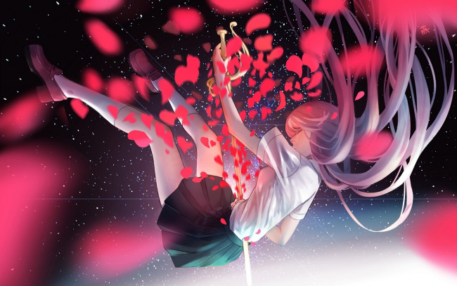 Обои картинки фото аниме, unknown,  другое, девушка, взгляд, фон