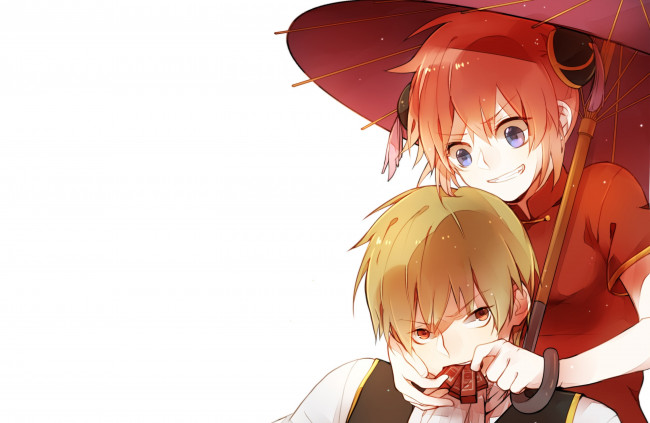 Обои картинки фото аниме, gintama, пара