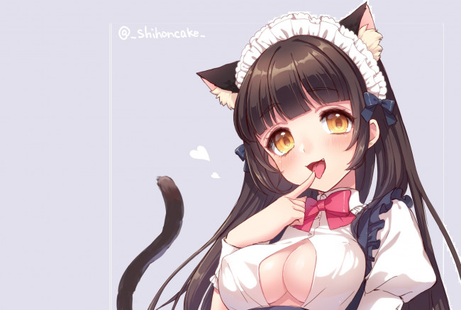 Обои картинки фото аниме, животные,  существа, девочка