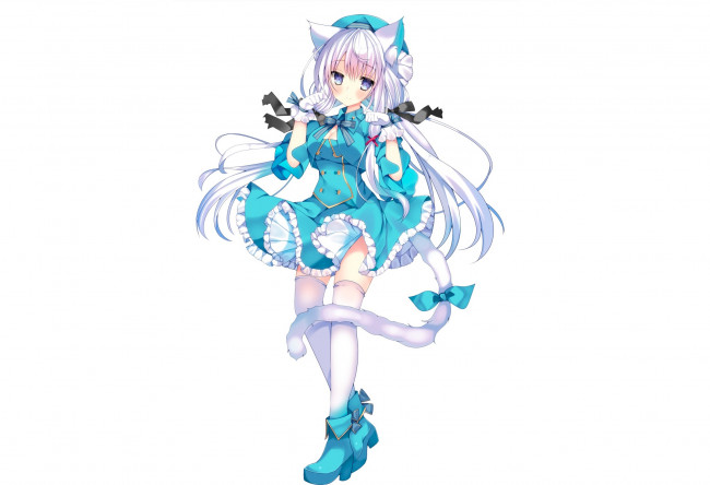 Обои картинки фото аниме, животные,  существа, девочка