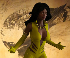 Картинка 3д+графика люди+ people девушка взгляд фон