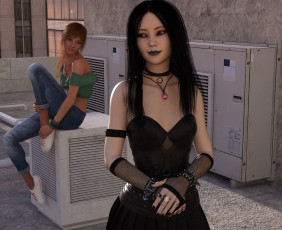 Картинка 3д+графика люди+ people девушка взгляд фон