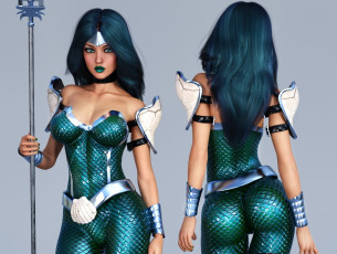 Картинка 3д+графика люди+ people девушка взгляд фон