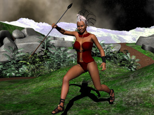 Картинка 3д+графика амазонки+ amazon девушка взгляд фон