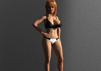 Картинка 3д+графика люди+ people девушка взгляд фон