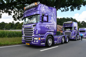 обоя автомобили, scania , выставка, улица, тягач, седельный, грузовик