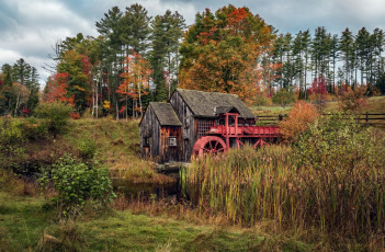 Картинка разное мельницы мельница домик природа водяная