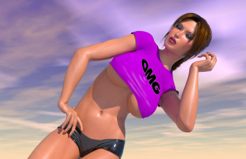 Картинка 3д+графика люди+ people фон взгляд девушка