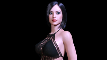 Картинка 3д+графика люди+ people девушка взгляд фон