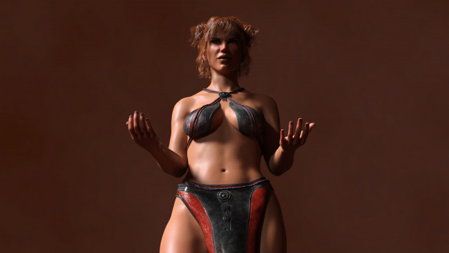 Обои картинки фото 3д графика, люди , people, девушка, взгляд, фон