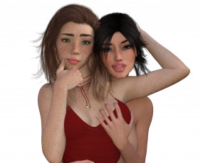 Картинка 3д+графика люди+ people фон взгляд девушки