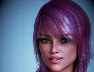 Картинка 3д+графика портрет+ portraits фон взгляд девушка