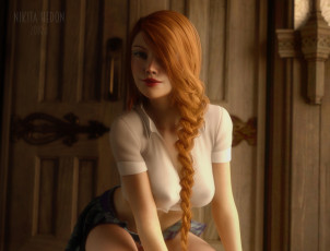 Картинка 3д+графика люди+ people фон взгляд девушка