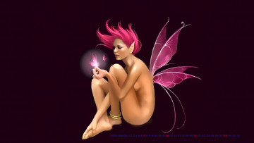 Картинка календари фэнтези 2019 сидеть calendar фея крылья девушка