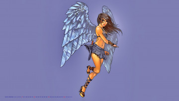 Картинка календари фэнтези calendar девушка крылья 2019 женщина оружие