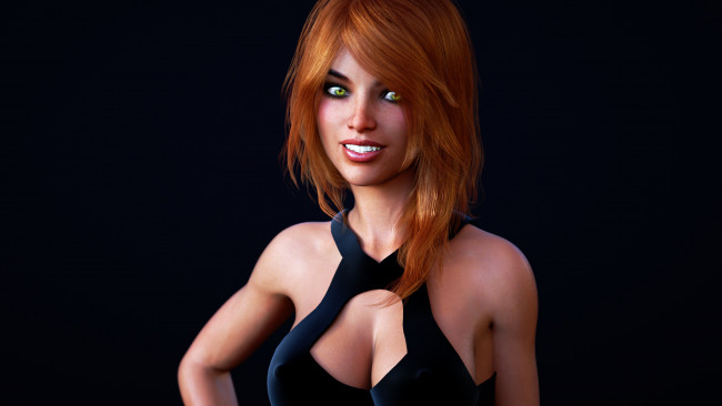 Обои картинки фото 3д графика, люди , people, фон, взгляд, девушка