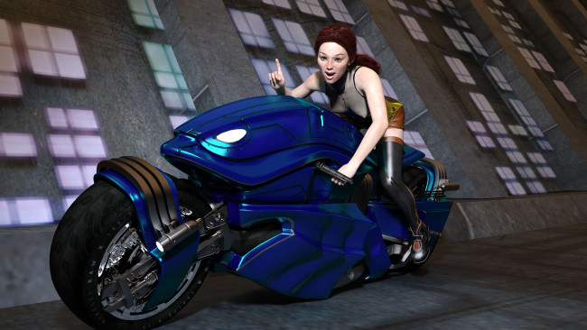 Обои картинки фото 3д графика, люди-авто, мото , people- car ,  moto, фон, взгляд, девушка