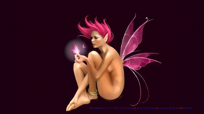 Обои картинки фото календари, фэнтези, 2019, сидеть, calendar, фея, крылья, девушка