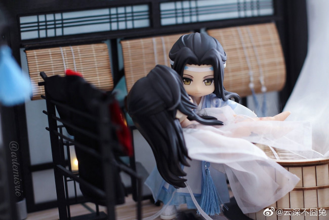 Обои картинки фото разное, игрушки, вэй, усянь, лань, ванцзы, куклы, бочка, купание