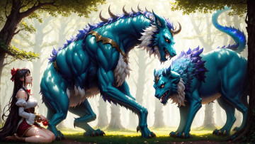 Картинка аниме животные +существа нейросети графика нейроарт ai art нейронные сети рисунки нейро искусство