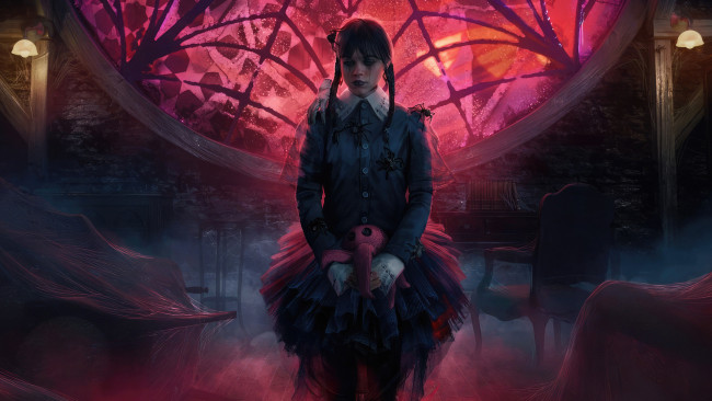 Обои картинки фото wednesday , сериал 2022 – , кино фильмы, сериал, фэнтези, комедия, криминал, детектив, уэнсдэй, jenna, ortega