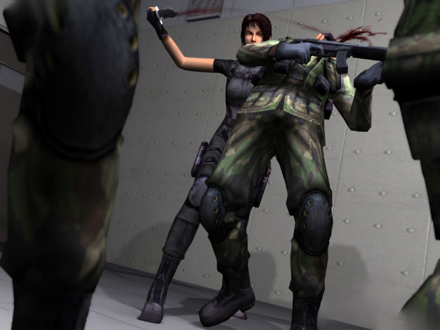 Обои картинки фото видео игры, breakdown, девушка, форма, нож, солдаты, оружие