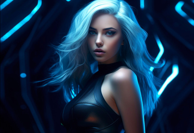 Обои картинки фото 3д графика, портреты и лица , portraits and faсes, девушка, нейросеть