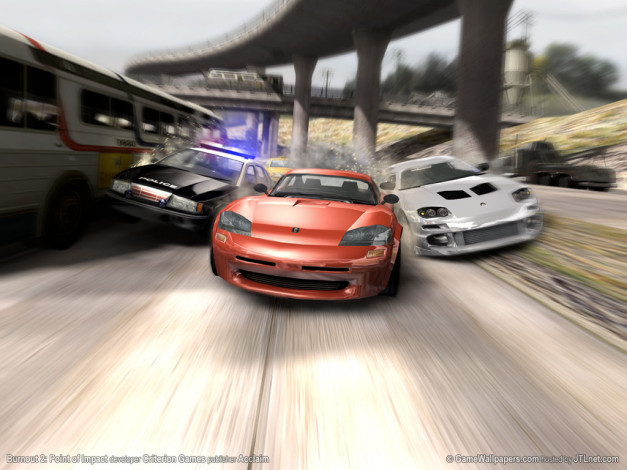 Обои картинки фото burnout, point, of, impact, видео, игры