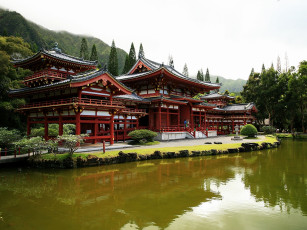 обоя гавайи, города, буддистские, другие, храмы, пагода, вода