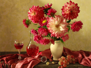 Картинка еда натюрморт шаль вино букет