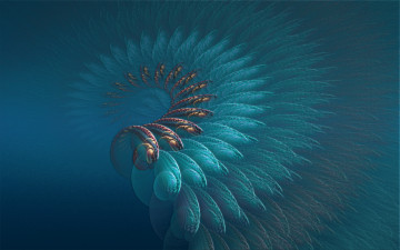 Картинка gradation 3д графика fractal фракталы узор голубой фон