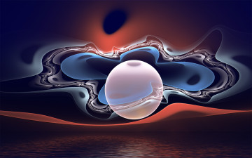 Картинка strange places 3д графика fractal фракталы узор планета море