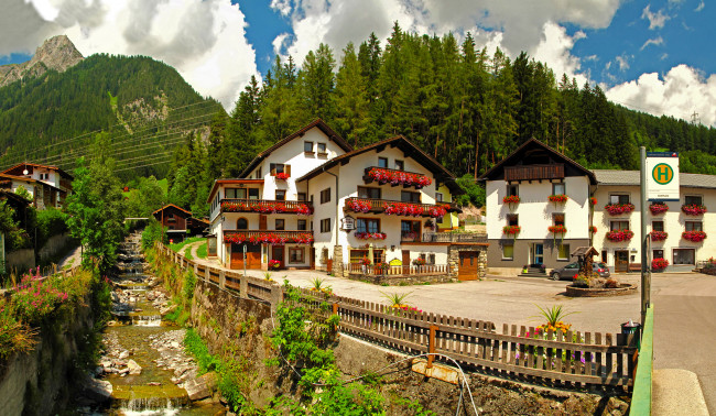 Обои картинки фото австрия, тироль, флирш, города, улицы, площади, набережные