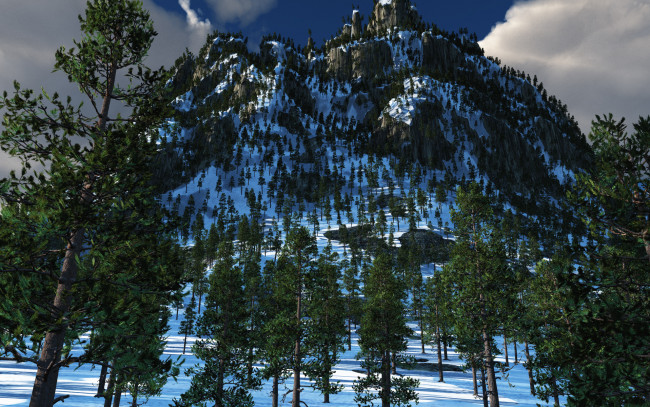 Обои картинки фото break, time, природа, горы, снега, лес