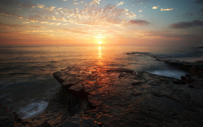 Обои картинки фото end, of, day, природа, восходы, закаты, закат, облака, побережье