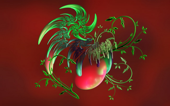 Обои картинки фото radishing, ruby, 3д, графика, fractal, фракталы, красный, фон, узор