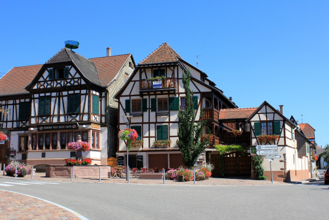 Обои картинки фото франция, эльзас, шервиллер, города, улицы, площади, набережные