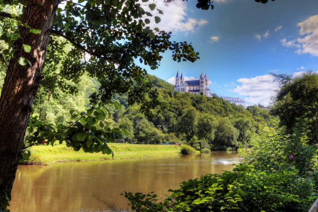 Обои картинки фото германия, обернхоф, природа, реки, озера, берег, река