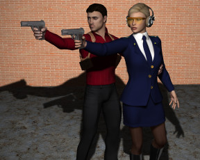 Картинка she-wolf 3д+графика фантазия+ fantasy девушка мужчина