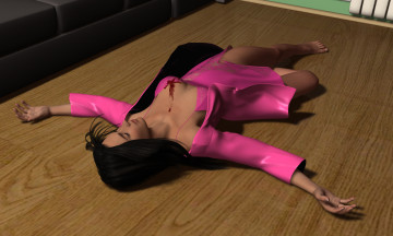 Картинка she-wolf 3д+графика фантазия+ fantasy кровь комната