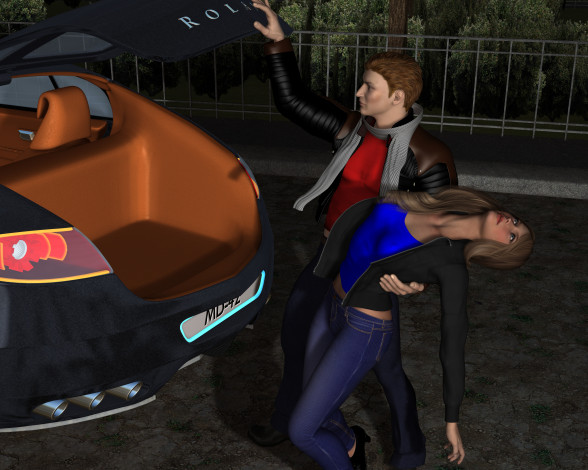 Обои картинки фото she-wolf, 3д графика, фантазия , fantasy, мужчина, девушка