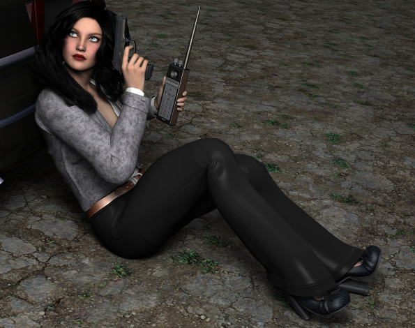 Обои картинки фото she-wolf, 3д графика, фантазия , fantasy, засада